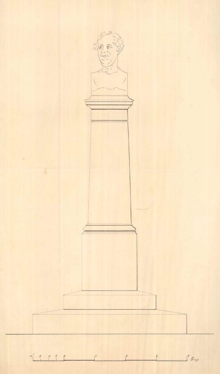 Entwurf des Päpke-Denkmals, Marmorbüste - © Stadtarchiv Greifswald
