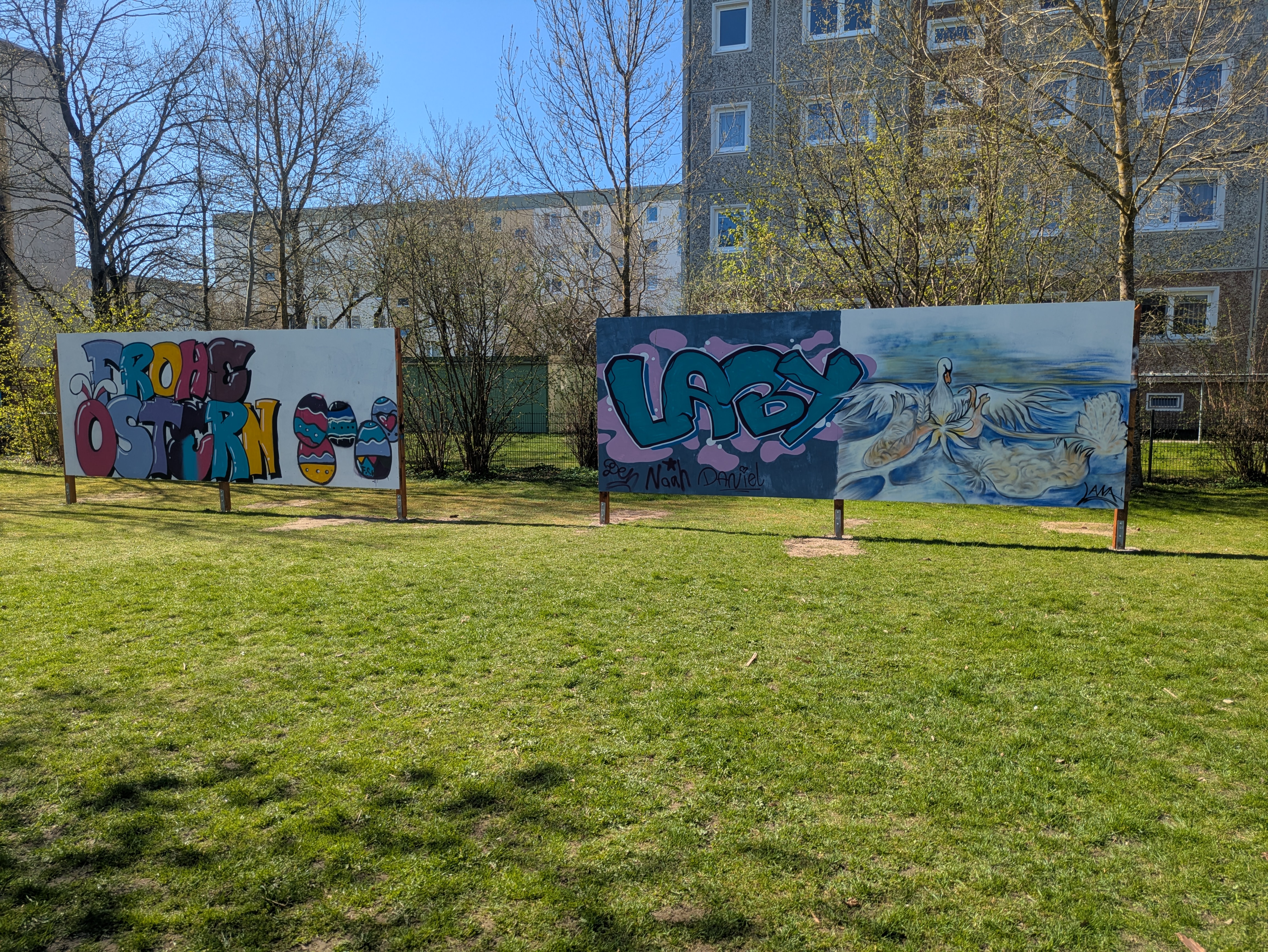 Graffitiflächen am Labyrinth