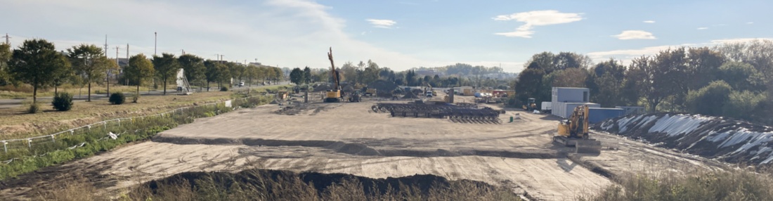 Baufortschritt Schulzentrum Am Ellernholzteich Okotober 2025 © Immobilienverwaltungsamt Blick auf die Baustelle für das Schulzentrum Am Ellernholzteich