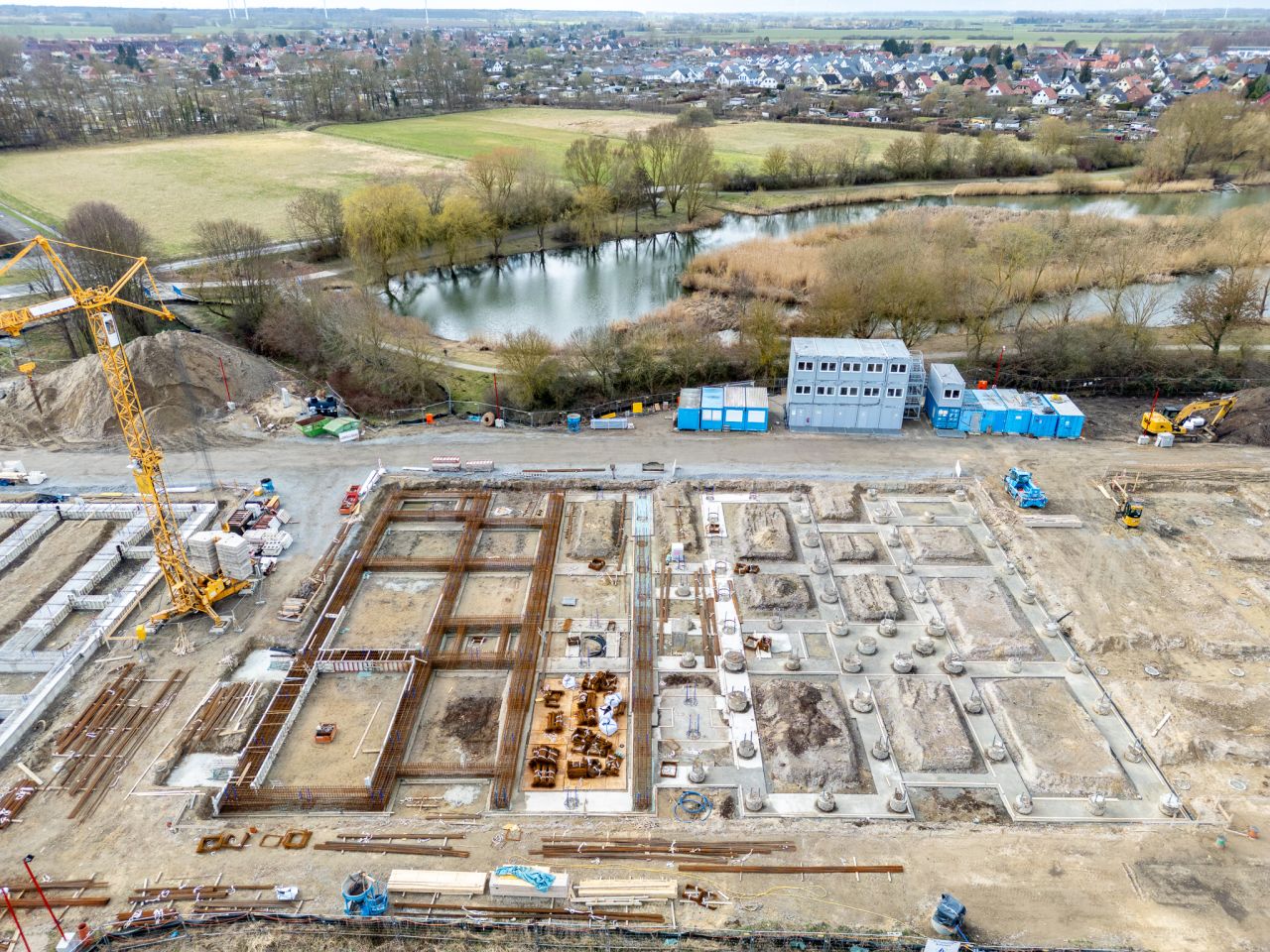 Luftaufnahme Neubau Schulzentrum Haus B