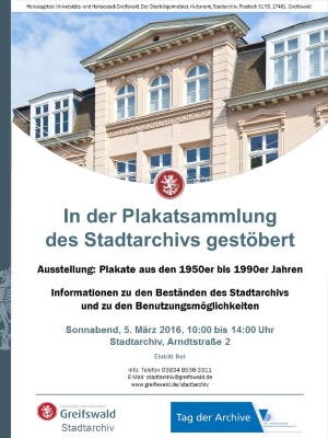 Veranstaltungsplakat Stadtarchiv 05.03.2016 Veranstaltungsplakat Stadtarchiv 05.03.2016