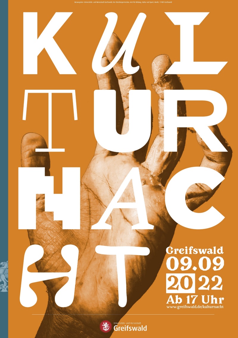 Plakatmotiv 20. Greifswalder Kulturnacht 2022 © Roberto Plucinski