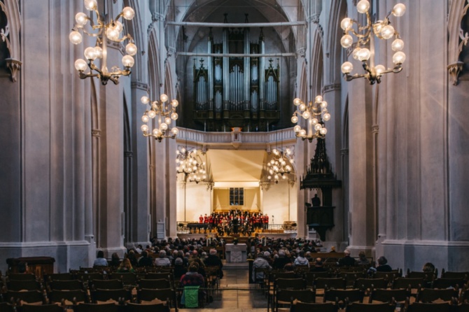 Bachwoche © Wally Pruß Blick in den Greifswalder Dom St. Nikolai zur Bachwoche