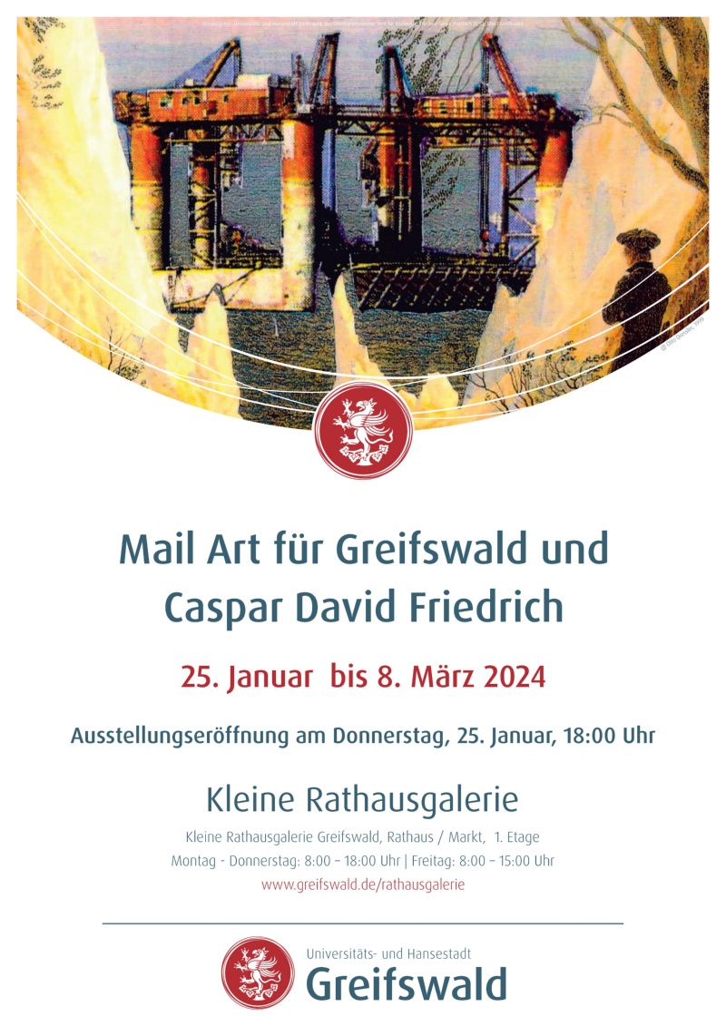 Ausstellungsplakat Mail Art für Greifswald und CDF © Otto Dressler