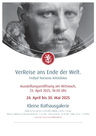 Ausstellungsplakat mit einem Portrait von Fridtjof Nansens - © Henry van den Weyde Ausstellungsplakat mit einem Portrait von Fridtjof Nansens