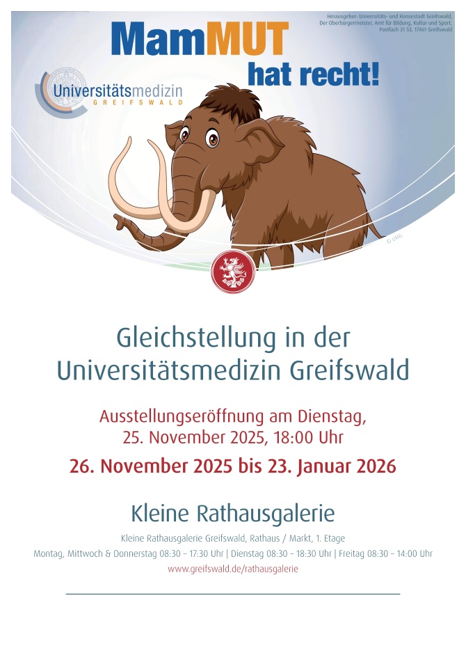 Plakat Gleichstellung in der Universitätsmedizin Greifswald © UMG Bild