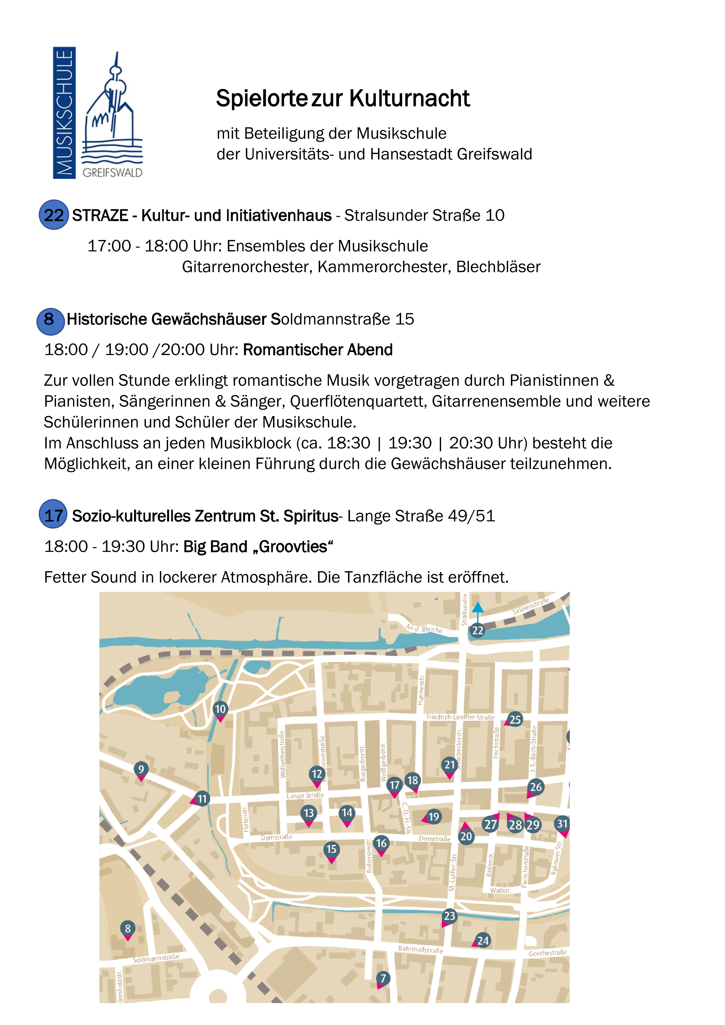 Spielorte zur Kulturnacht