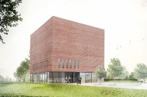 Neubau des Greifswalder Stadtarchiv in der Präsentation des Architekturbüros