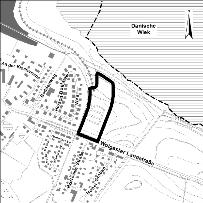 Übersichtsplan Bebauungsplan Nr. 76.1 - Campingplatz am Kleinbahndamm, 1. Teilbereich - Entwurf © Stadtbauamt der Universitäts- und Hansestadt Greifswald Bild