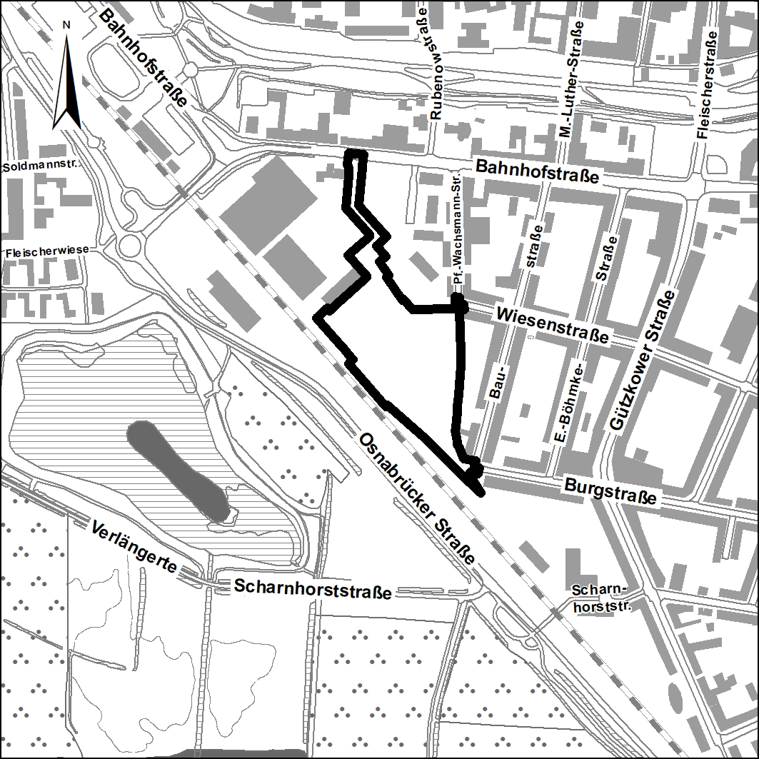 Übersichtsplan Bebauungsplan Nr. 113 - KAW-Gelände Süd-Ost - Entwurf2D