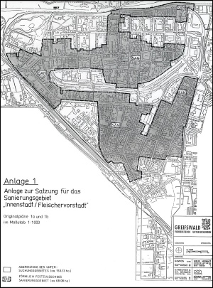 Uebersichtsplan Sanierungssatzung Innenstadt Fleischervorstadt