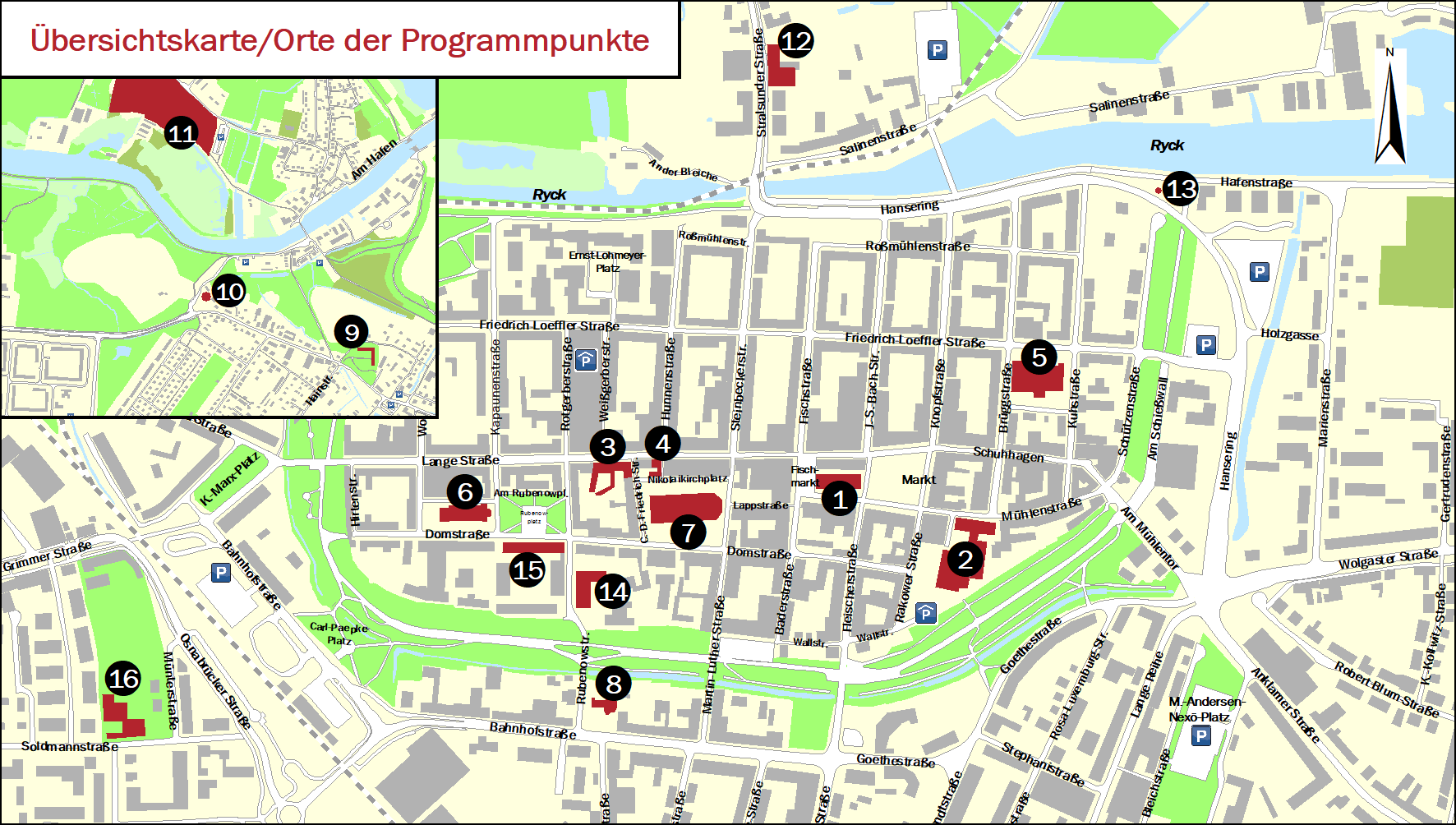 Übersichtskarte & Orte der Programmpunkte zum Tag des offenen Denkmals 2026
