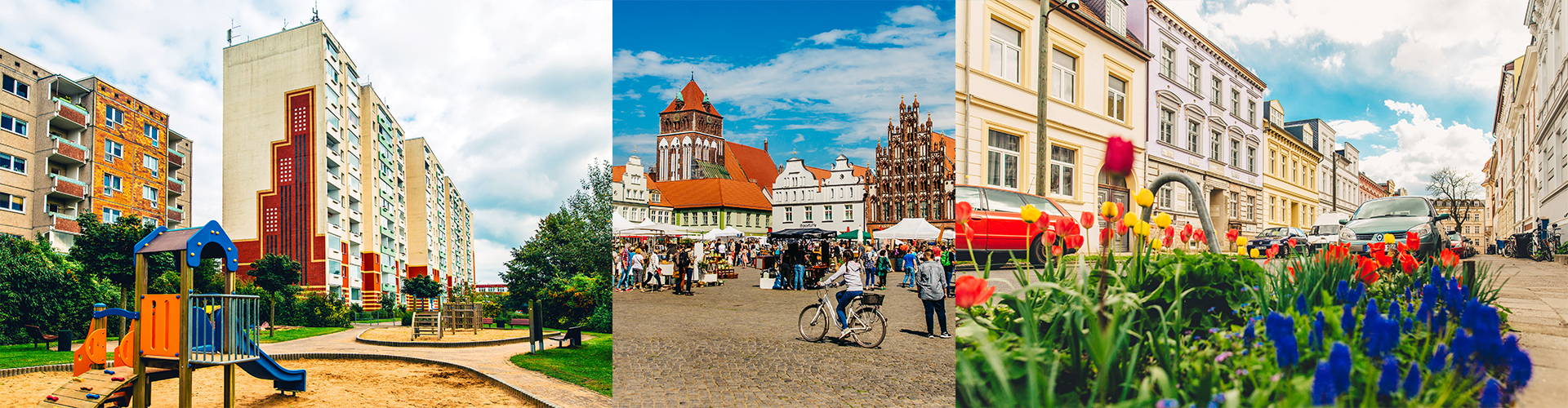 Bühnenbild Zukunftsrat © Fotos: Wally Pruß; Gestaltung: Pressestelle Foto mit Stadtteilen von Greifswald