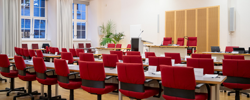 Blick in den Bürgerschaftssaal des Rathauses