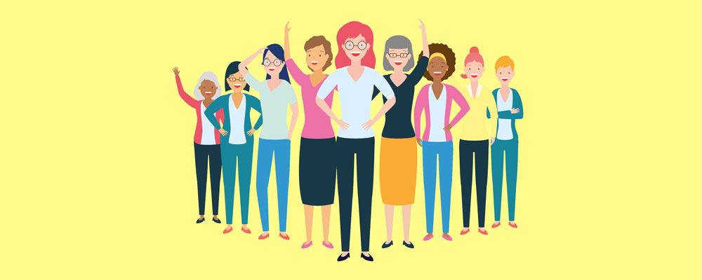 Vektorgrafik einer Gruppe Frauen