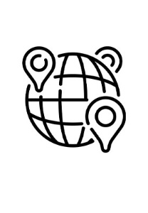 Online-Dienst Geoportal © freepik.com Icon einer Weltkugel