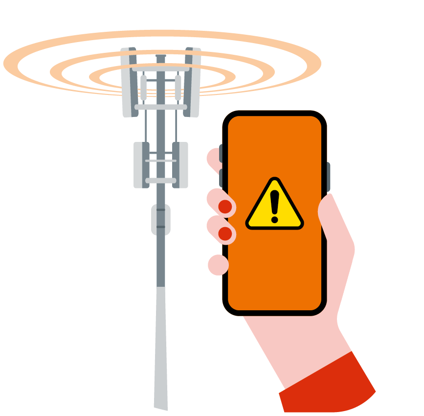Zeichnung Funkmast und Handy