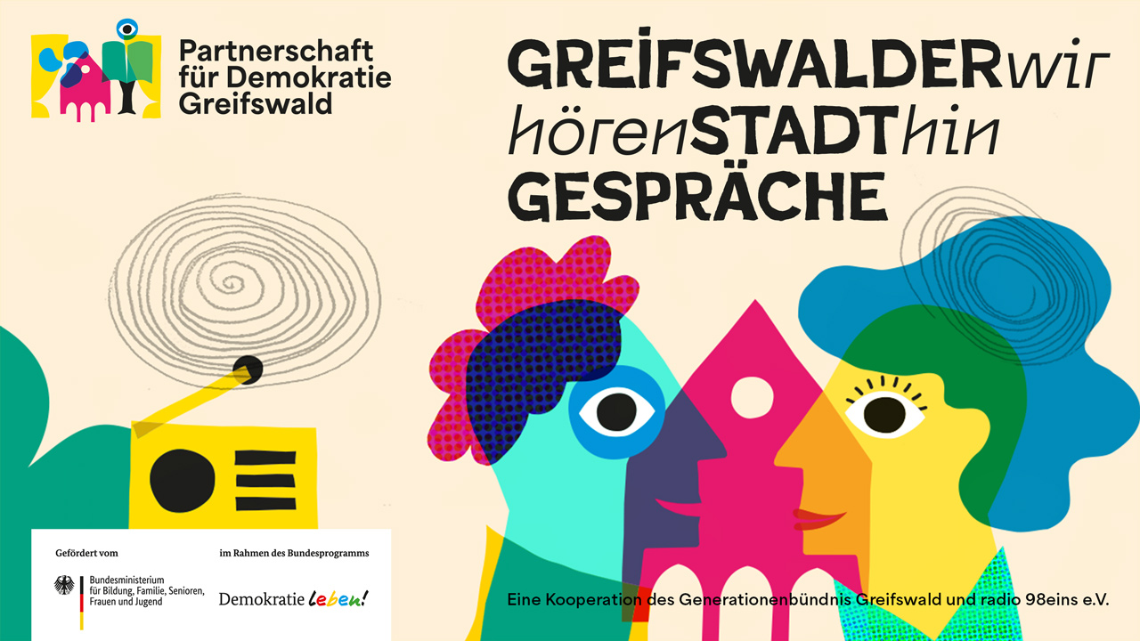 Werbebanner für Radiosendung "Greifswalder Stadtgespräche"