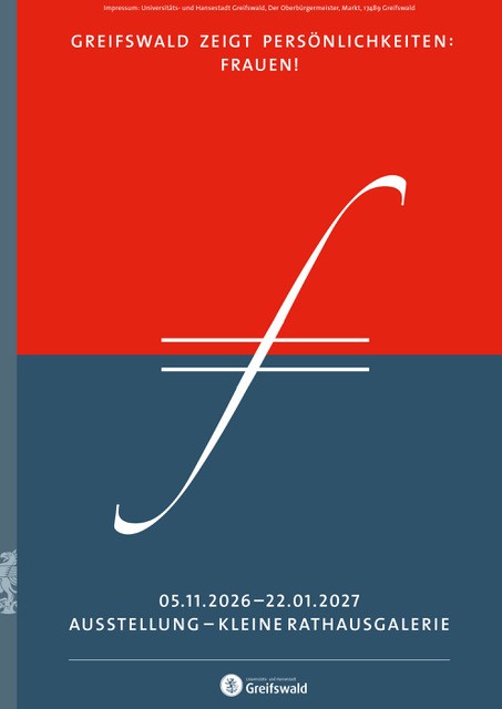 Ausstellungsplakat Greifswald zeigt Persönlichkeiten: Frauen!