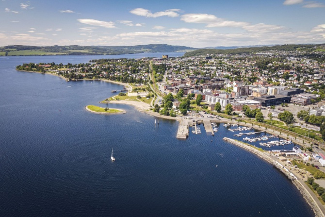 Hamar Stadtansicht © Stadt Hamar Luftaufnahme der norwegischen Partnerstadt Hamar