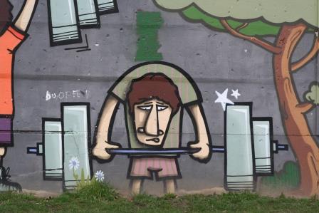 legale Graffiti an Sporthalle III 3