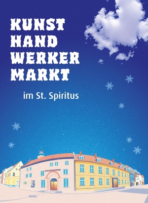 Plakat zum Kunsthandwerkermarkt im St. Spiritus am 9. und 10. Dezember 2022