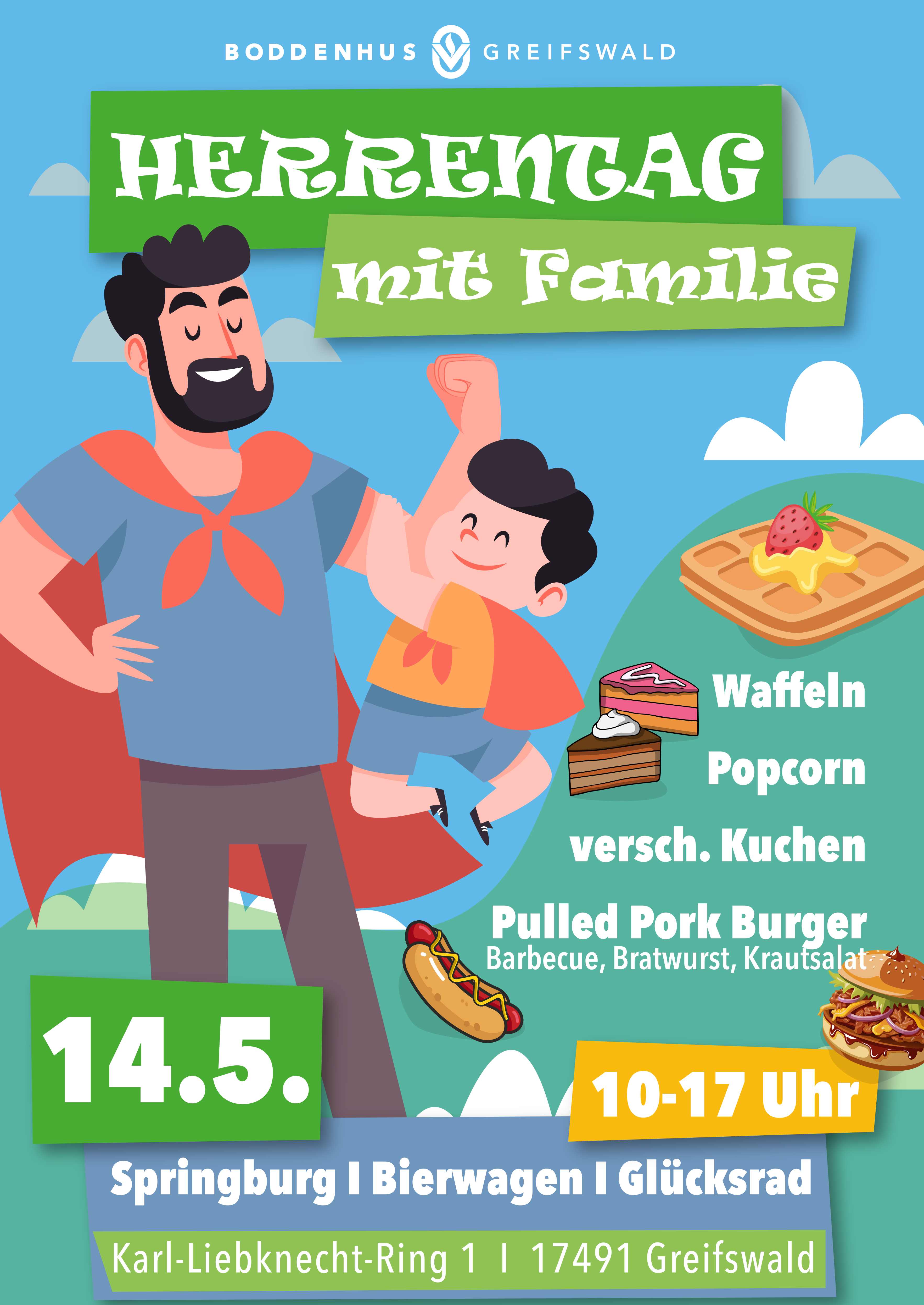 Herrentag mit Familie am Do., 14.05.2026 von 10:00 bis 17:00 Uhr im Boddenhus im Karl-Liebknecht-Ring 1