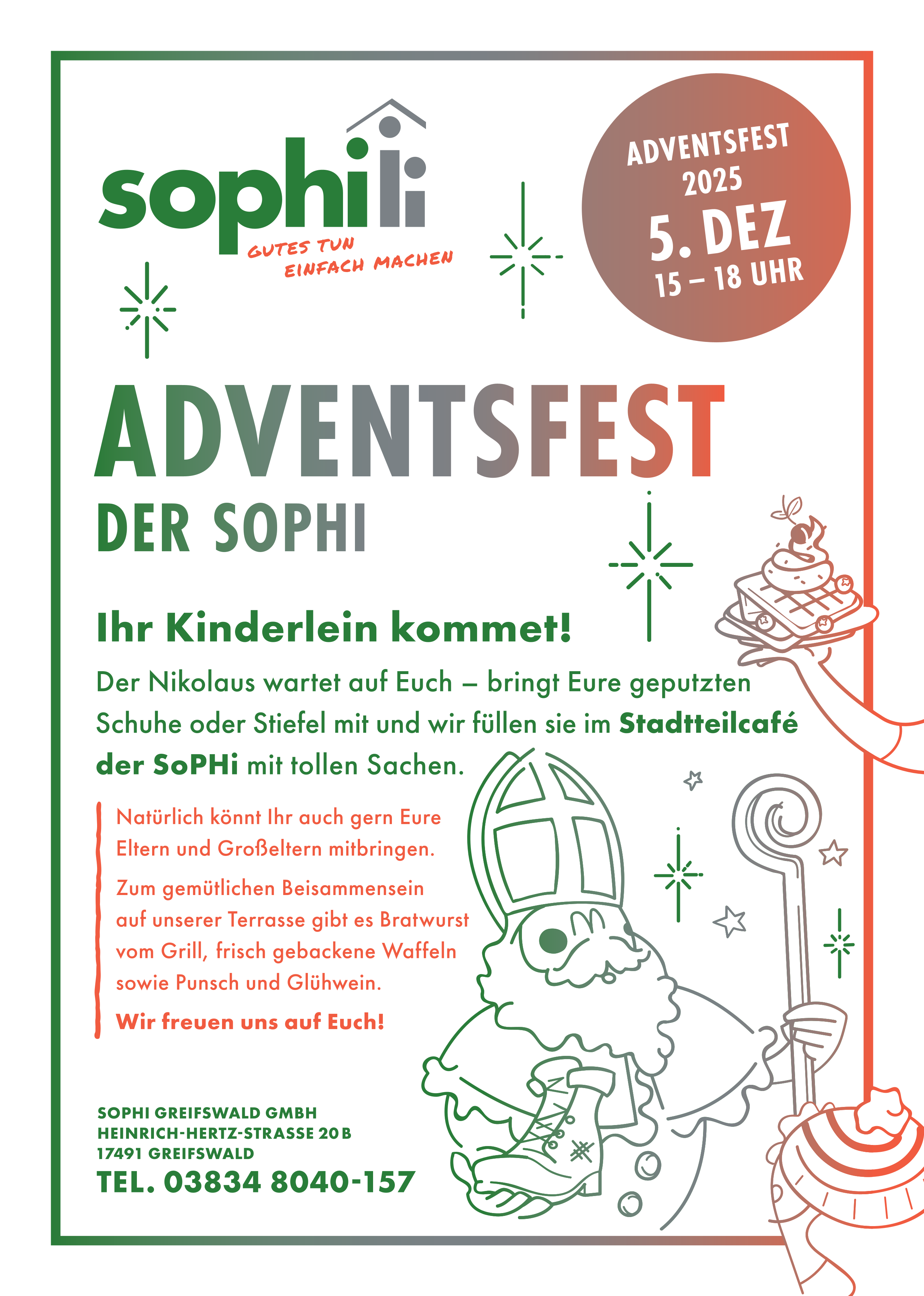 Adventsfest bei der SoPHi am Fr., 05.12. von 15:00 bis 18:00 Uhr in der Heinrich-Hertz-Straße 20 b