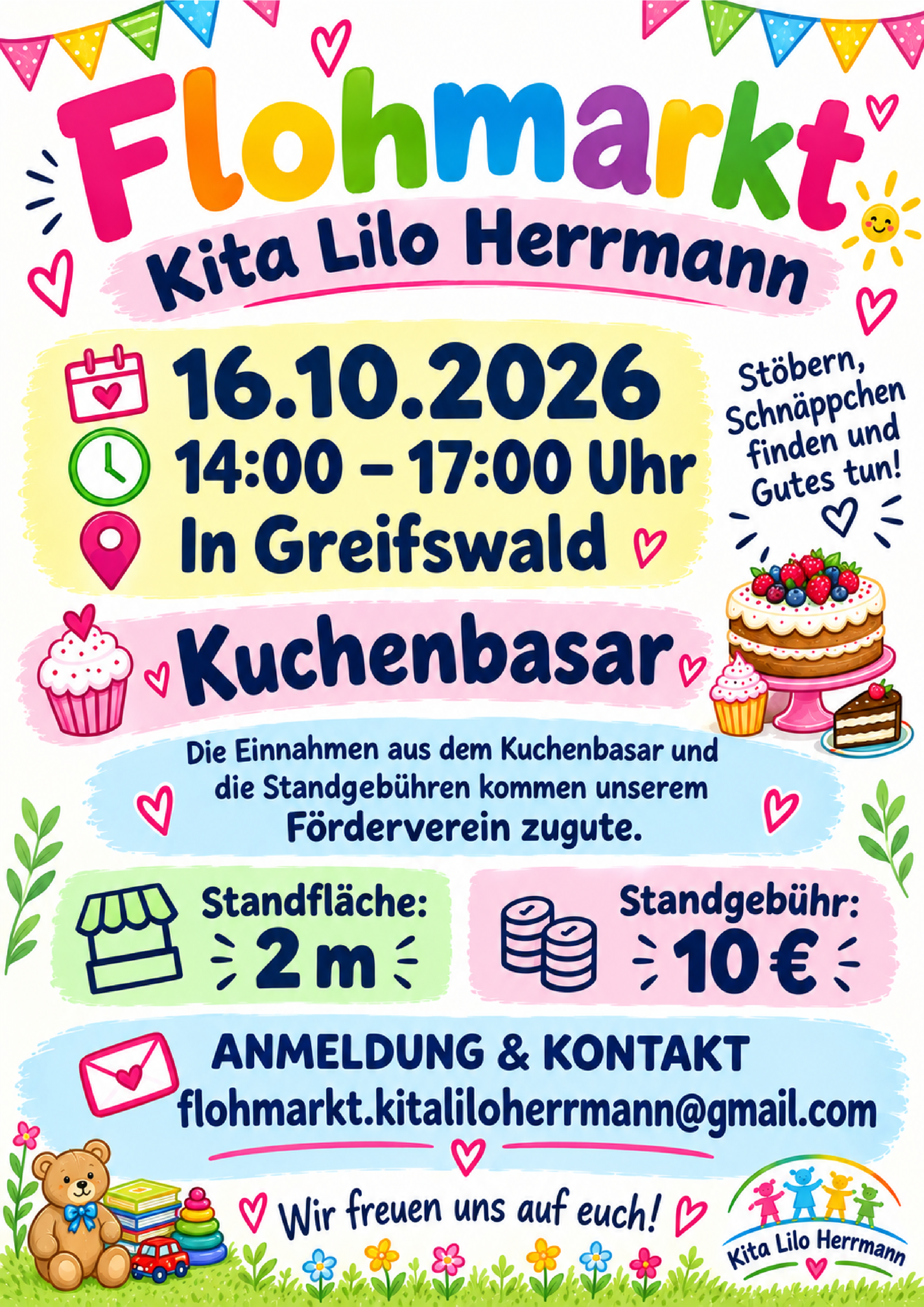 Flohmarkt am Fr., 16.10. von 14:00 bis 17:00 Uhr in der Kita "Lilo Herrmann" in der Hans-Beimler-Straße 38