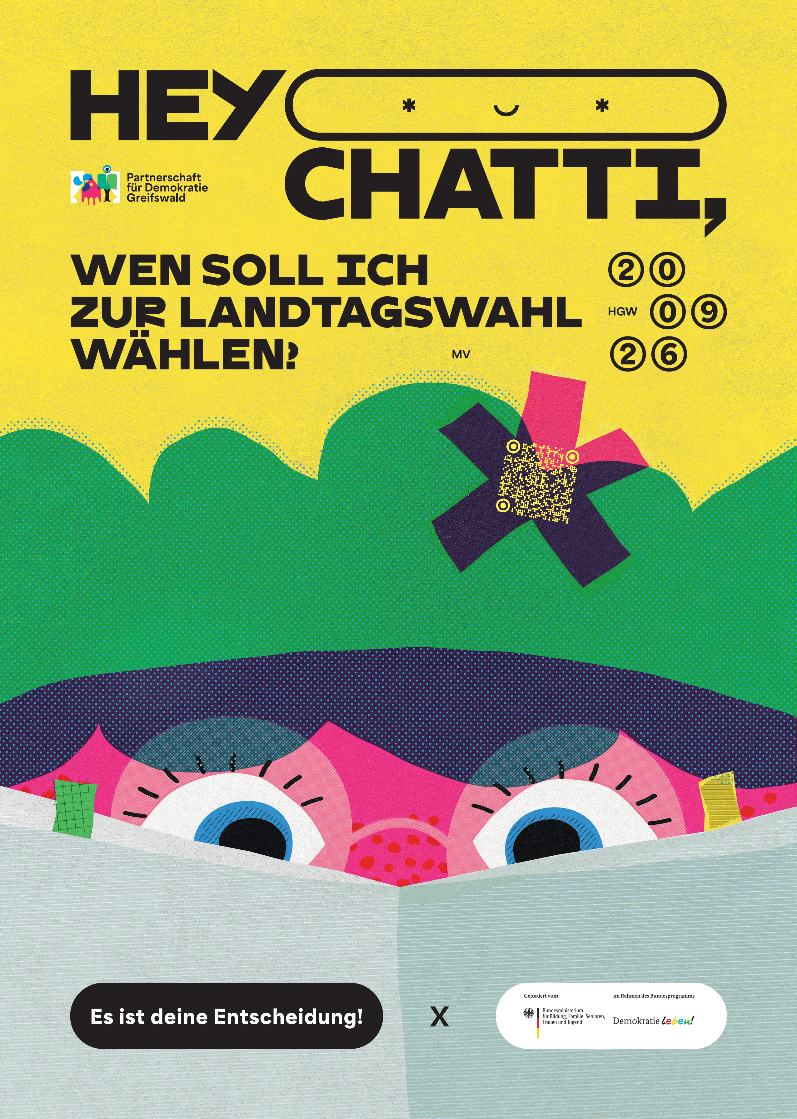 Kampagne "Hey Chatti" der Partnerschaft für Demokratie zu den Landtagswahlen