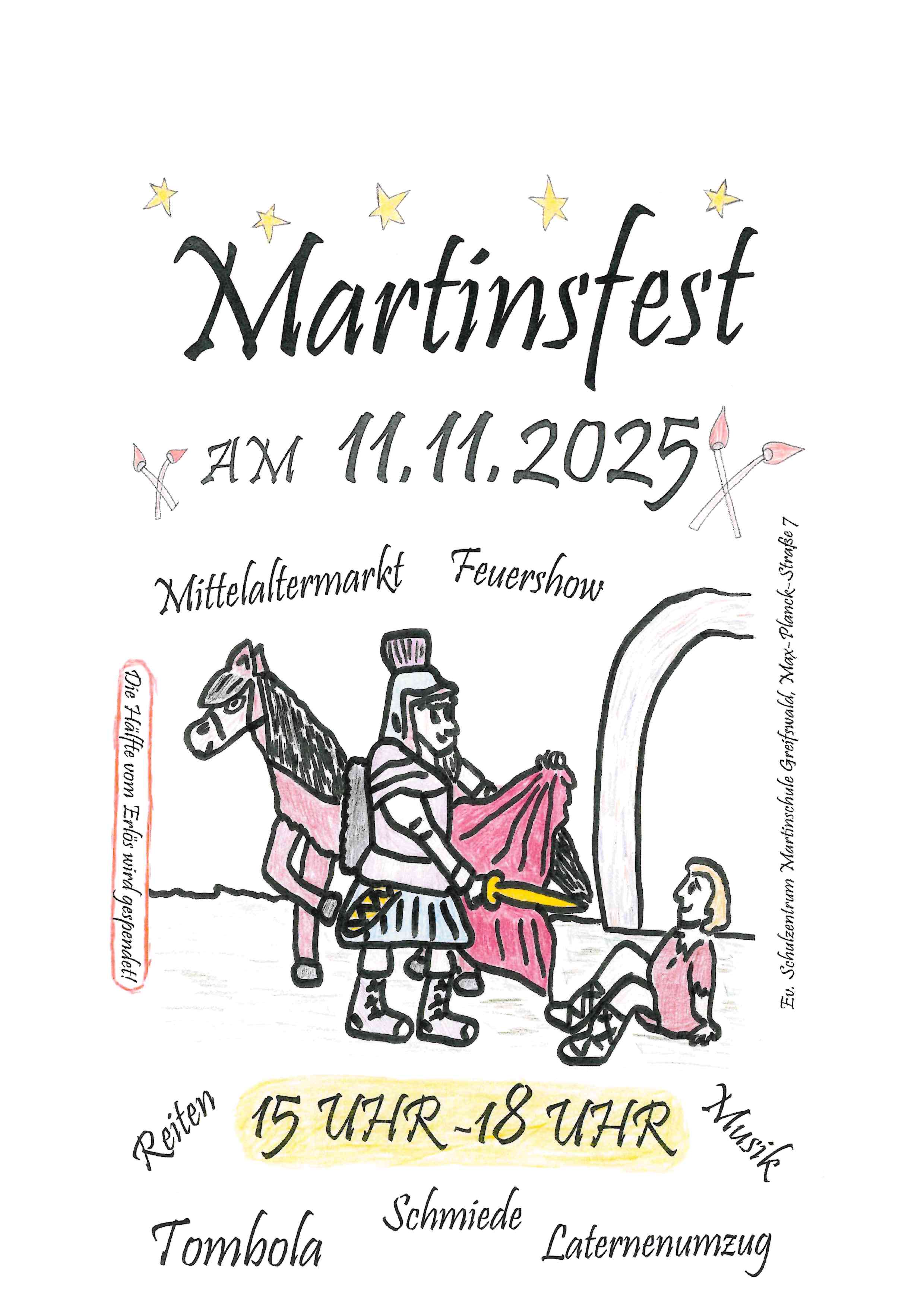 Martinsfest am Di., 11.11.2025 von 15:00 bis 18:00 Uhr im Ev. Schulzentrum Martinschule in der Max-Planck-Straße 7