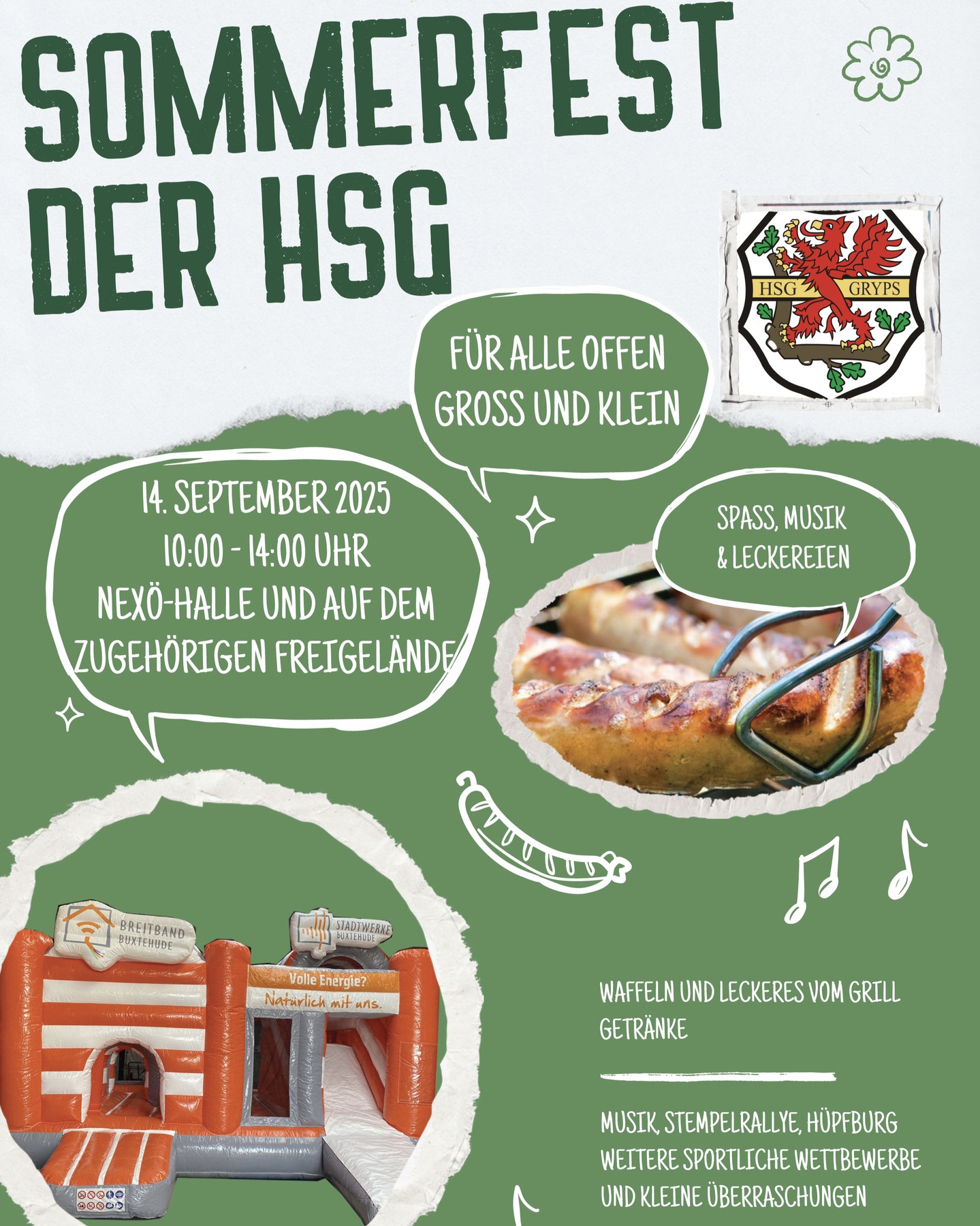 Sommerfest der HSG am So., 14.09. von 10:00 bis 14:00 Uhr in und an der Martin-Andersen-Nexö-Sporthalle in der Warschauer Straße 15