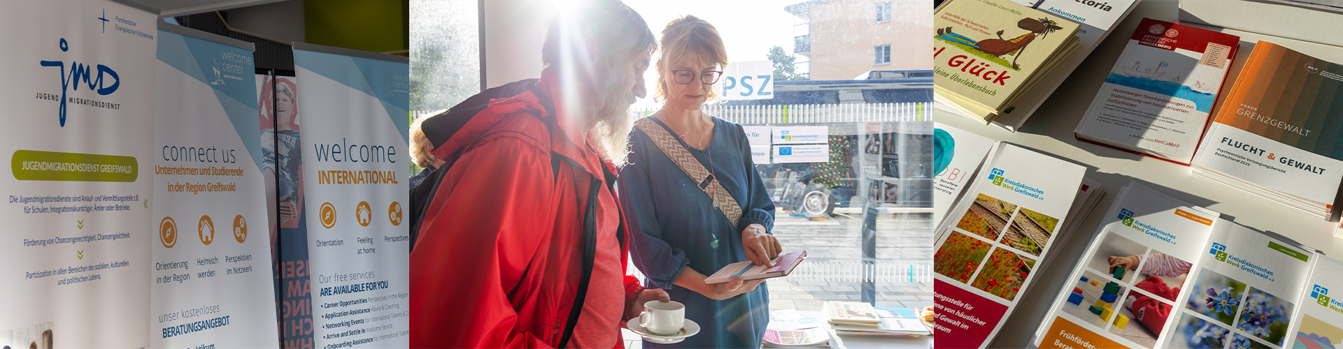 Collage aus Bildern der Eröffnungsveranstaltung zur Interkulturellen Woche 2025