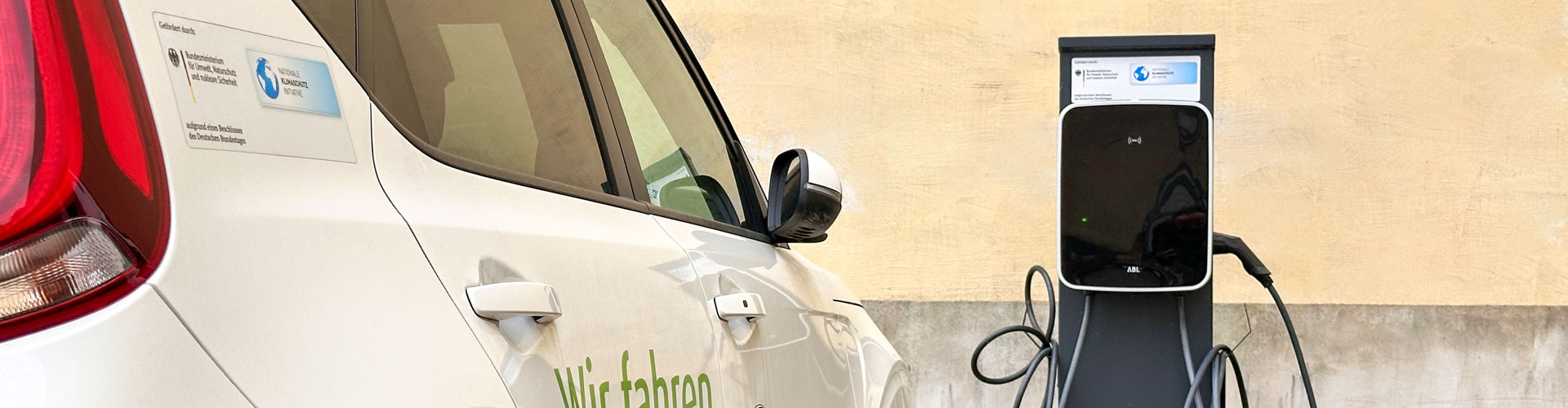 Eine Ladesäule für Elektro-Autos der Universitäts- und Hansestadt Greifswald