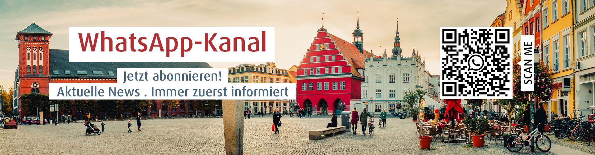Layout zum WhatApp-Kanal der Universitäts- und Hansestadt Greifswald  - © Pressestelle
