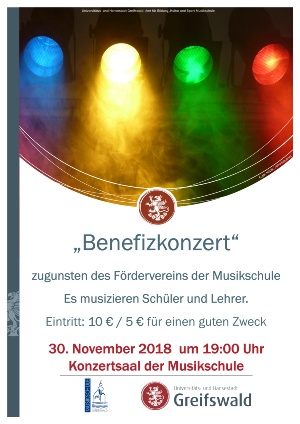 Plakat Benefizkonzert für Förderverein der Musikschule