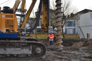 Bohrpfahlgründung für Neubau des Stadtarchiv