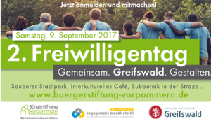Plakat 2. Freiwilligentag 2017 - © Bürgerstiftung Vorpommern Plakat 2. Freiwilligentag 2017