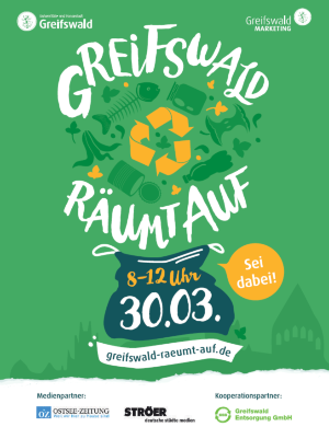 Plakat Greifswald räumt auf 2019 © Marketing GmbH Plakat Greifswald räumt auf 2019