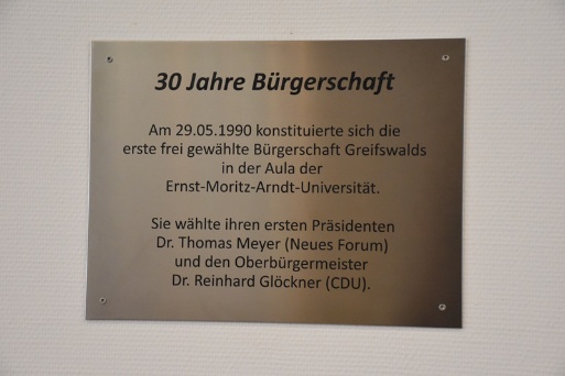 Gedenktafel 30 Jahre Bürgerschaft