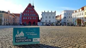 Greifswald-Gutschein auf dem Markt