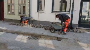 In der Mühlenstraße wird gepflastert