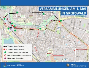 Karte der Aktionen zum 1. Mai 2021 - © LK Vorpommern-Greifswald Karte der Aktionen zum 1. Mai 2021
