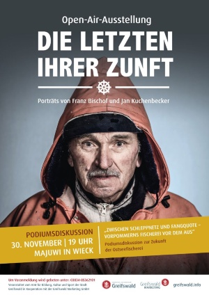 Plakat zur Podiumsdiskussion Vorpommerns Fischerei