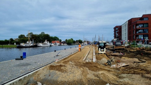 Stand der Bauarbeiten am Hansering vom 22. August 2022