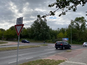 Blick aauf die Einmündung der Schönwalder Landstraße in die Hans-Beimler-Straße - © Pressestelle Blick aauf die Einmündung der Schönwalder Landstraße in die Hans-Beimler-Straße