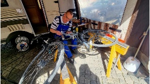 Fahrradcodierung auf dem Greifswalder Marktplatz