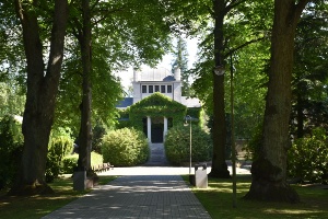 Hauptweg auf dem Neuen Friedhof in Greifswald