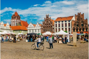 Marktfassaden auf dem Greifswalder Marktplatz