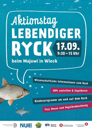 Plakat zum Aktionstag „Lebendiger Ryck“ am 17. September 2022 in Greifswald-Wieck